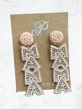 Plunder Mama Pink Beaded Drop Earrings Set of Two NWT